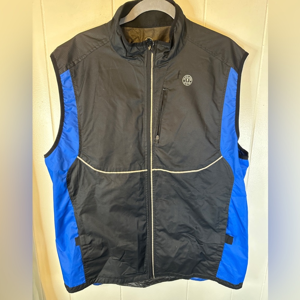 Golds Gym Mens Reflective Lightweight Sleevless Activewear Vest Sz L/XL Full Zip